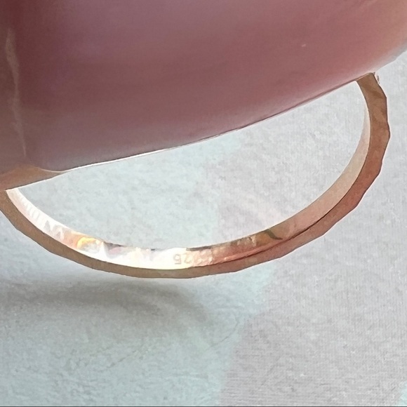 Multi-Faceted Dainty Skinny Rose Gold S925 Minimalist Stackable Ring Size 5.5 - Picture 4 of 8